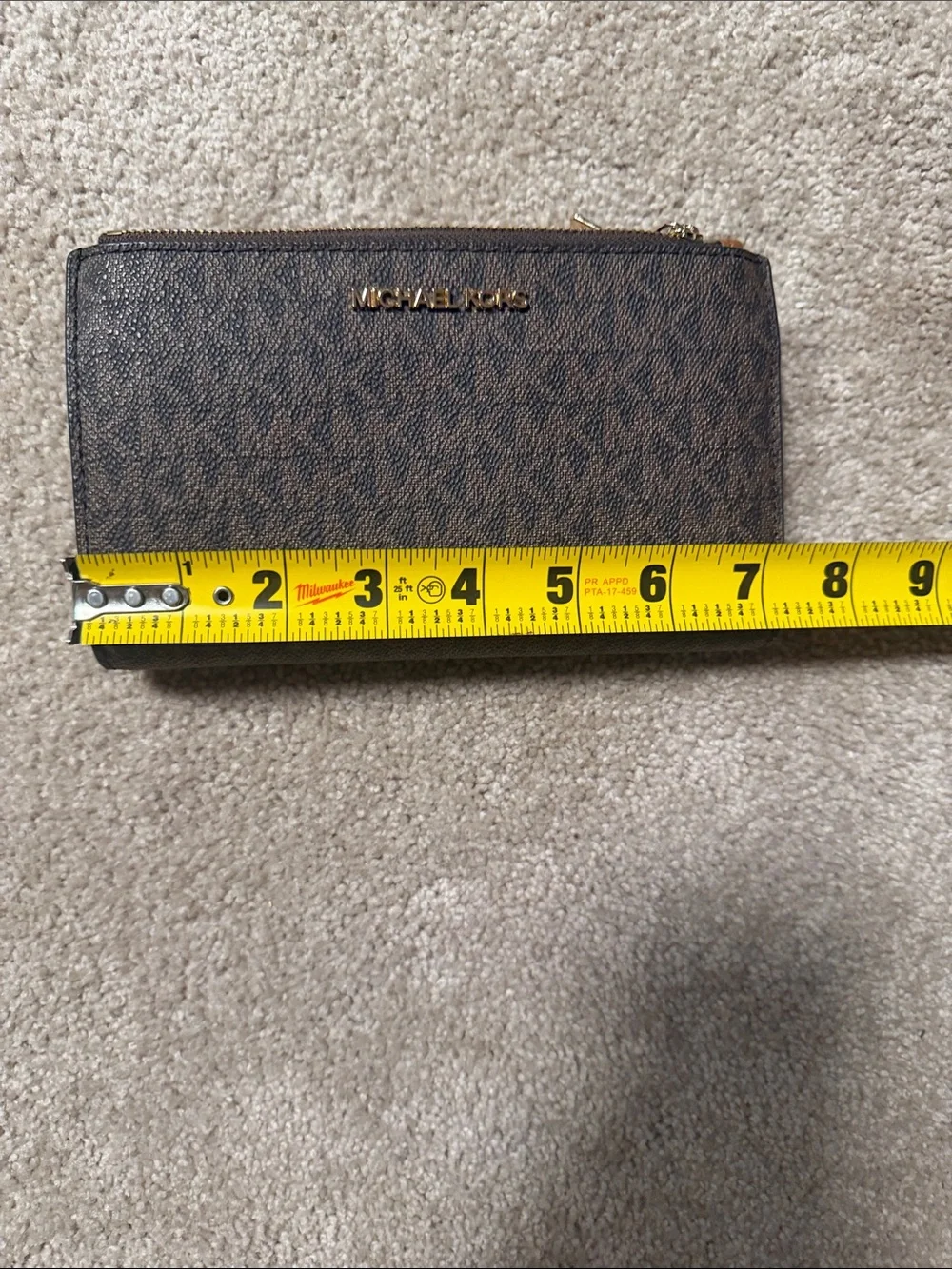 Michael Kors Brown Logo-Print Zip wallet